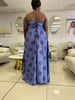 Women's Strapless Floor-Length Dress featuring circular patterns