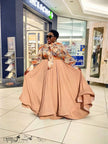 Bow Neck Floral Print Blouse Maxi Flare Skirt Two Piece Event Outfit Set