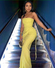 Strapless Wide-Leg Jumpsuit with Side Tie & Contour Fit
