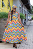 Ethnic Style Dress, Geometric Pattern Design, V-Neck Sleeveless Long Dress
