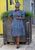 Ethnic Style Polka Dot Pattern Short Sleeve Traditional Dress with Ruffle Design