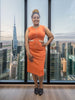 Elegant Women's Knitted Dress - Decorative Buttons