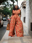 Geometric Pattern Loose Jumpsuit
