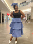 Women's Layered Sleeveless Dress with Geometric Pattern