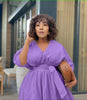 V-Neck Puff Sleeve Tiered Midi Dress