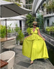 Ruffled Tiered Maxi Dress with Puff Sleeves