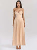 Elegant Strapless Pleated Evening Gown with Sweetheart Neckline and Fitted Bodice