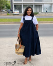 Plus size casual adjustable strap pinafore maxi dress for women - view 1