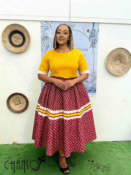 Ethnic Zigzag Skirt Set Two-Piece Chic Casual Outfit