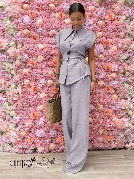 Collar Set Drawstring Casual Weekend Relaxed Style