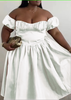 Classic Off-Shoulder Full Skirt Dress