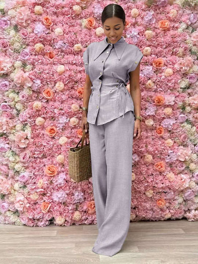 Elegant Drawstring Collar Set