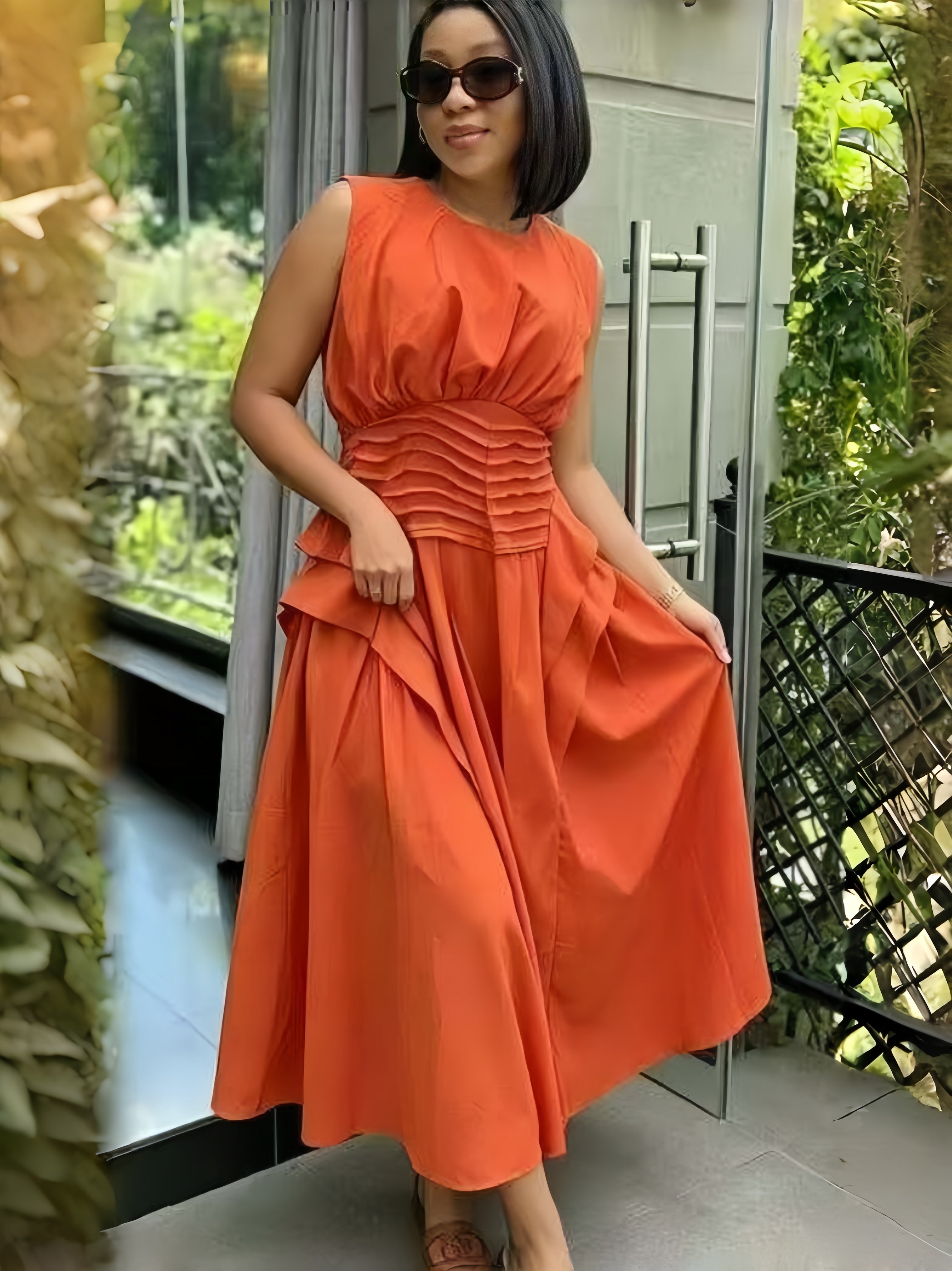 Corset Waist Sleeveless Maxi Gown Formal Evening Wear