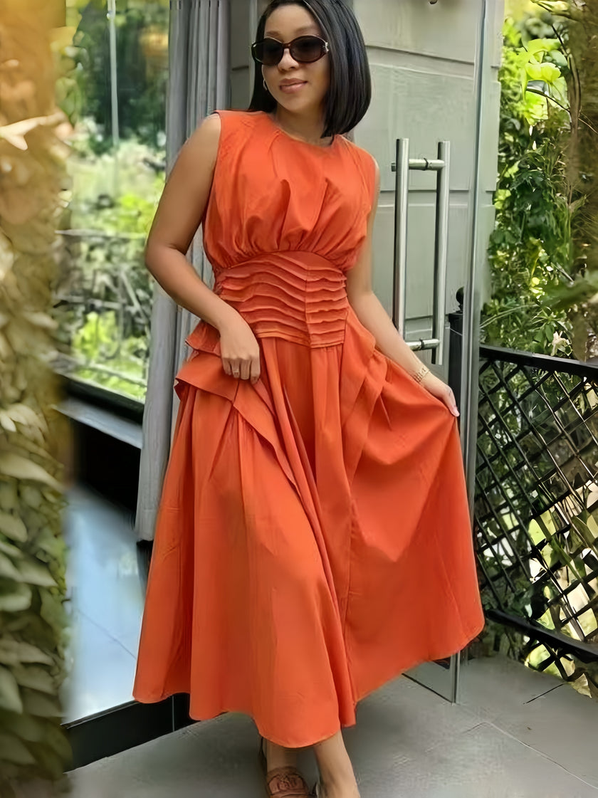 Corset Waist Sleeveless Maxi Gown Formal Evening Wear