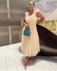 Women's Sleeveless Dress with Tiered Ruffle Skirt and Gathered Bodice