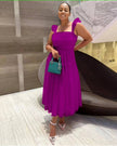 Women's Sleeveless Dress with Tiered Ruffle Skirt and Gathered Bodice