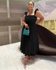 Women's Sleeveless Dress with Tiered Ruffle Skirt and Gathered Bodice