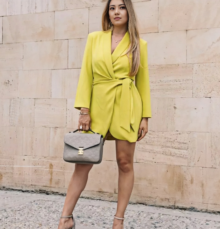 Long Sleeve Bow Tie Wrap Dress