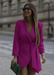 Long Sleeve Bow Tie Wrap Dress