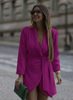 Long Sleeve Bow Tie Wrap Dress