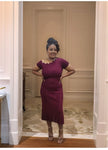 One-Shoulder Knitted Dress with Side Button Trim