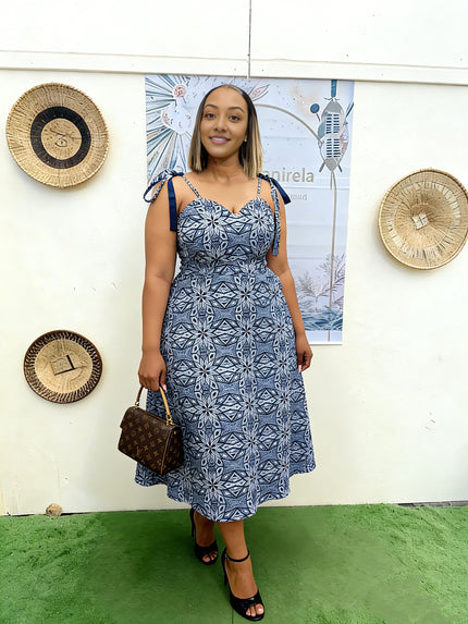 Dress Tribal Print Sleeveless Midi Chic Casual