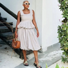 Sleeveless Square Neck Bubble Hem Dress