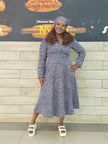 Symmetrical Circular Pattern V-Neck Wrap Dress