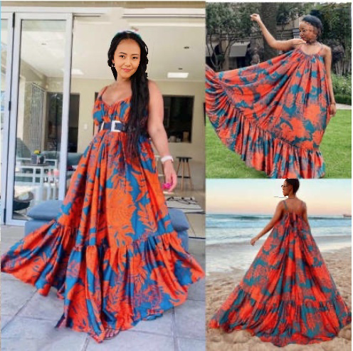 Sleeveless Maxi Dress with Ruffled Hemline