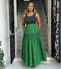 High-Waist Patterned Skirt + Sleeveless Top Set｜Ethnic Motif Design