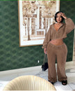 Women's Loose Fit Zip-Up Hoodie and Elastic Waist Drawstring Sweatpants Set