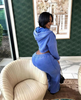 Women's Loose Fit Zip-Up Hoodie and Elastic Waist Drawstring Sweatpants Set