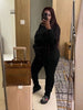 Hoodie and Sweatpants Set, Minimalist Letter Print