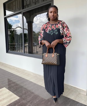 Ethnic Pleated Maxi Dress