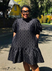 Lace Mini Dress  Puff Sleeve Party Style