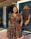Geometric Patterned Maxi Dress