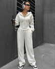 Casual Loose Hooded Zip-Up Sweatshirt Set