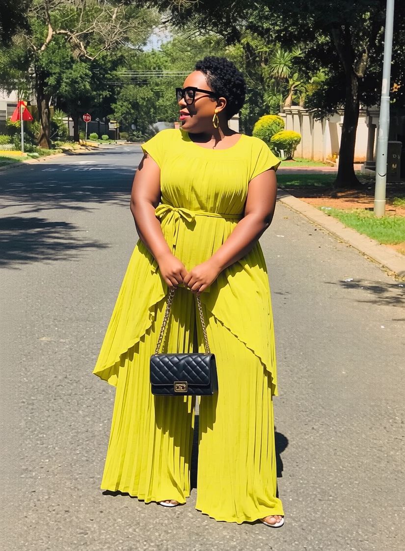 Women's short sleeve pleated wide leg two piece set from FashionPrice South Africa - view 1