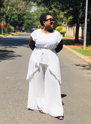 Women's short sleeve pleated wide leg two piece set from FashionPrice South Africa - view 2