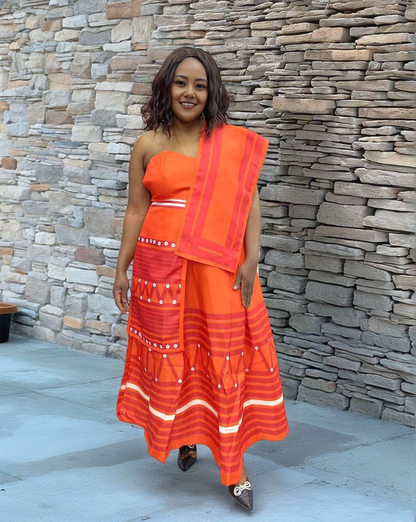 Ethnic Long Dress with Geometric Motif Embroidery