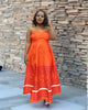 Ethnic Long Dress with Geometric Motif Embroidery