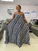 Geometric Zigzag Pattern Sleeveless Maxi Dress