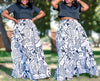 Geometric Pattern Crop Top & Maxi Skirt Twin Set