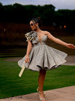 Ruffle One Shoulder Dress  African Print