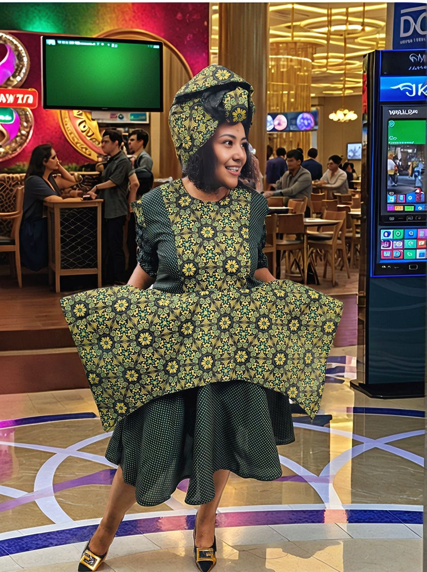 Vintage Chinese-Inspired Loose Dress with Stand Collar & Frog Button Detail, Layered Hem Elegance