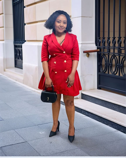 Women's Double-Breasted Blazer Dress