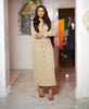 Long Sleeve V-Neck Button Suit Dress