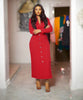 Long Sleeve V-Neck Button Suit Dress