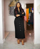 Long Sleeve V-Neck Button Suit Dress