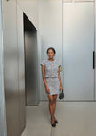 Women's Two-Piece Buttoned Short Sleeve Top and Skirt Set